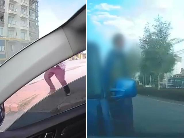 Otomobile &ccedil;arptı, saldırmak i&ccedil;in aracından indi