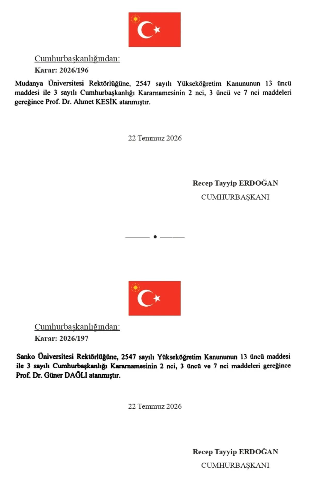 Cumhurbaşkanı Erdoğan imzaladı, 8 &uuml;niversiteye yeni rekt&ouml;r atandı: İşte rekt&ouml;r&uuml; değişen &uuml;niversiteler 4