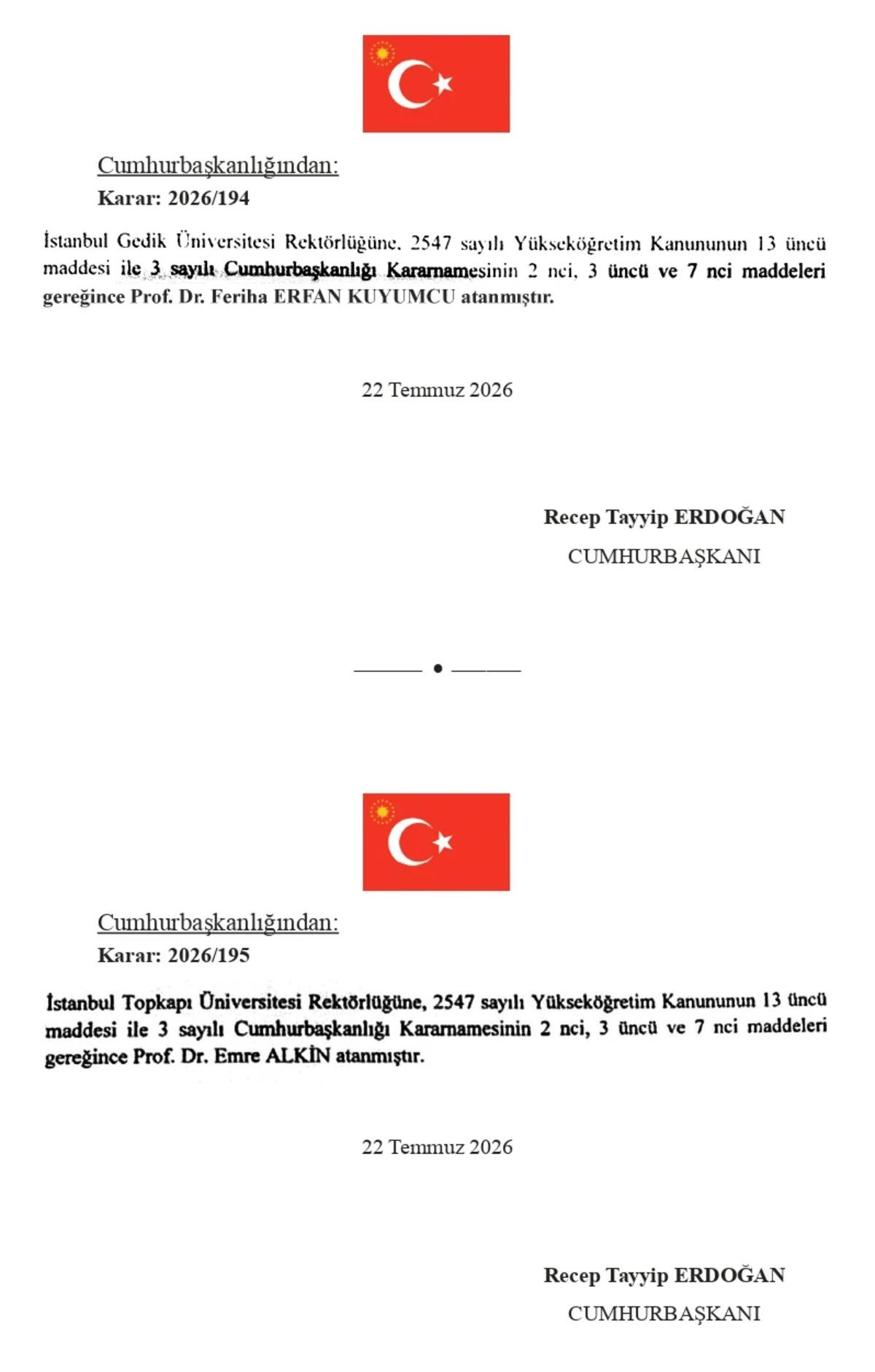 Cumhurbaşkanı Erdoğan imzaladı, 8 &uuml;niversiteye yeni rekt&ouml;r atandı: İşte rekt&ouml;r&uuml; değişen &uuml;niversiteler 3