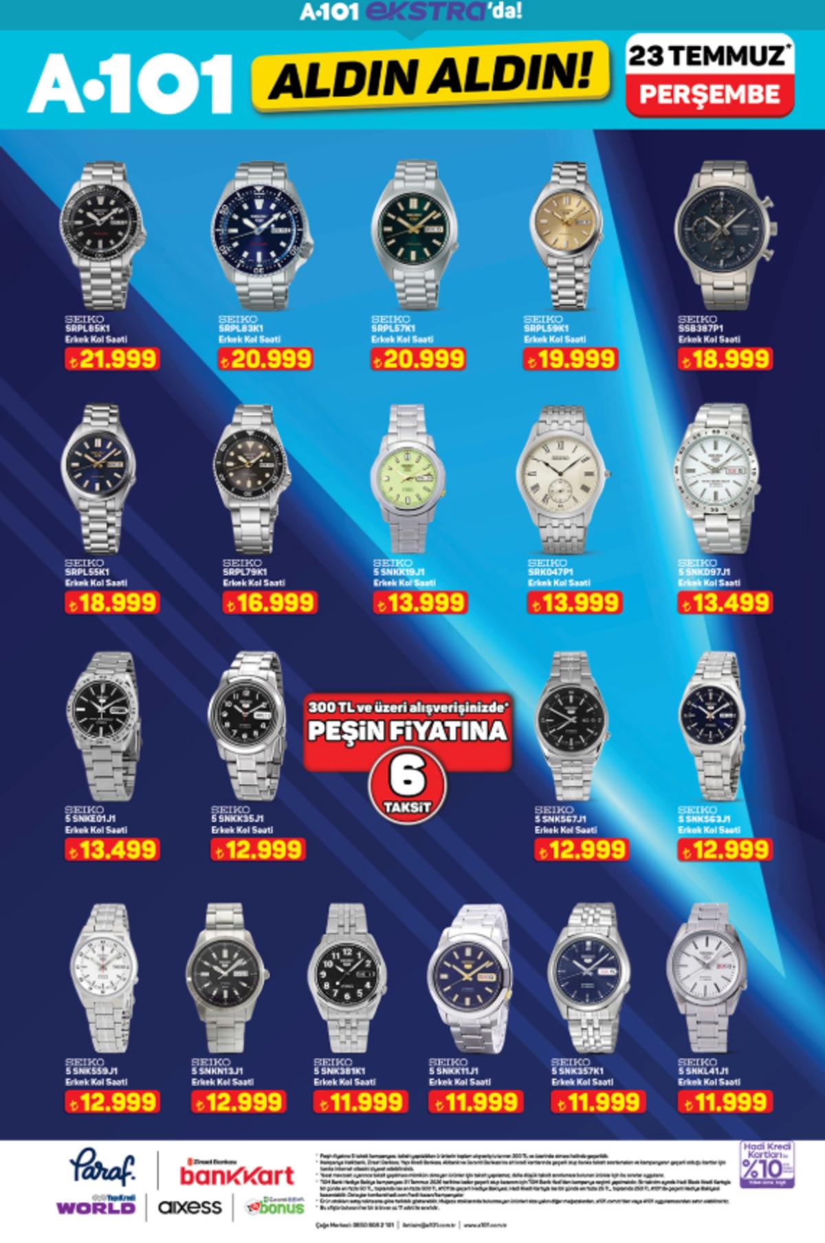 A101 e Seiko saat geliyor! 23 Temmuz 2026 A101 kataloğu  20