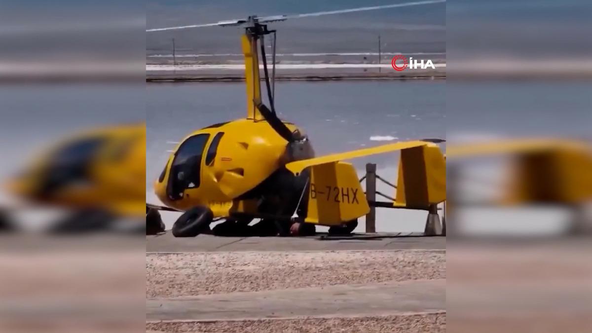 Gyrocopter turistler &uuml;zerine d&uuml;şt&uuml;: 2 kişi ağır yaralandı! 3