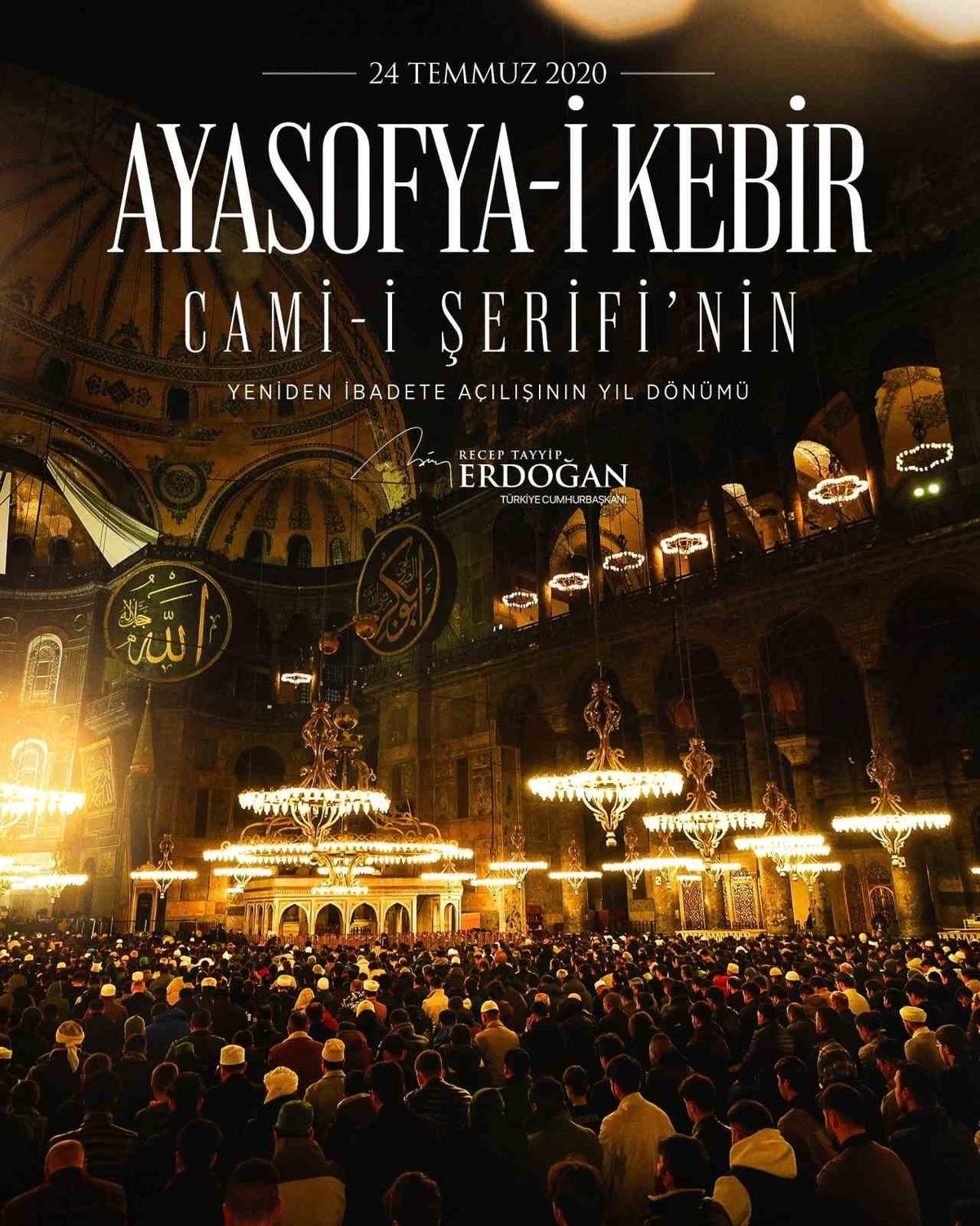 Cumhurbaşkanı Erdoğan dan Ayasofya paylaşımı 1