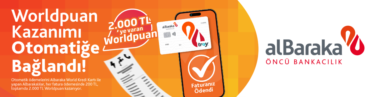 Otomatik Fatura &Ouml;deme Talimatlarınıza Toplamda 2.000 TL Worldpuan!