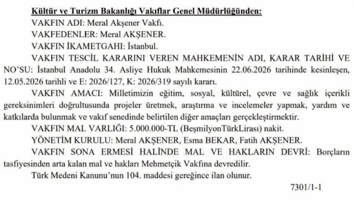 Meral Akşener Vakfı resmen kuruldu 2