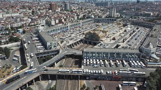  Havadan fotoğraflarla otogarda bayram hareketliliği 