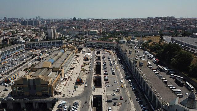  Havadan fotoğraflarla otogarda bayram hareketliliği 