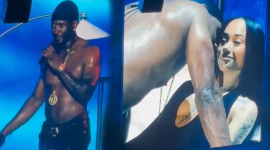 Usher kadın hayranını sahnedeki yatağa g&ouml;t&uuml;rd&uuml;! Yakınlığını beğenmeyince...