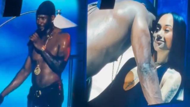 Usher kadın hayranını sahnedeki yatağa götürdü! Yakınlığını beğenmeyince...