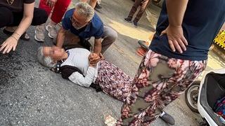 İzmir’de motosikletin çarptığı kadın yaralandı