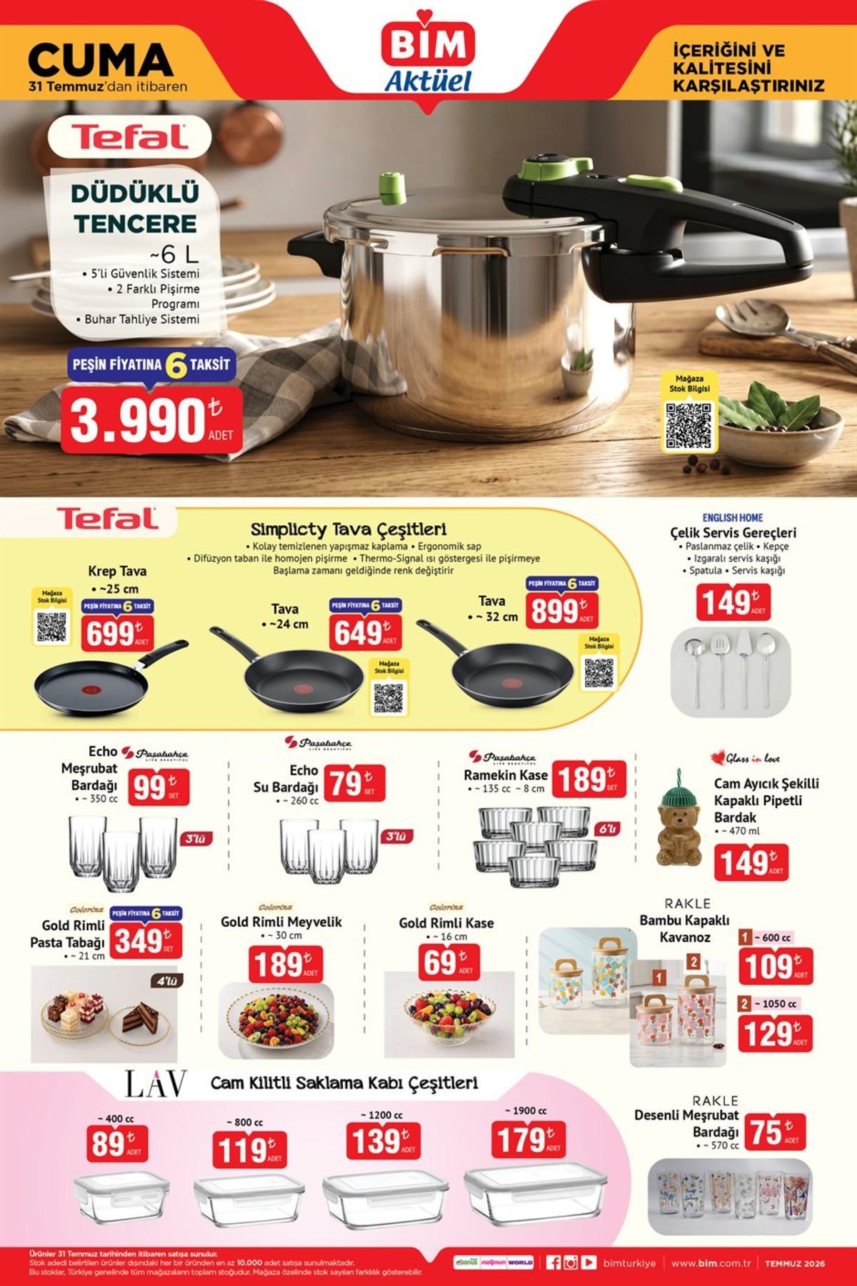 BİM e Tefal tava geliyor! 31 Temmuz 2026 BİM kataloğu  2