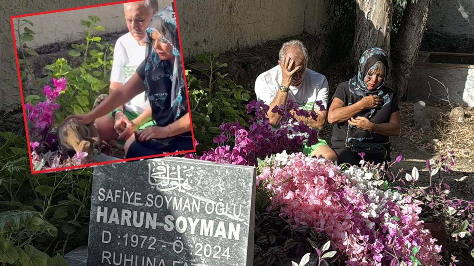 Safiye Soyman oğlunun mezarı başında gözyaşlarına boğuldu! ''Oğlumun ruhu bu kedide''