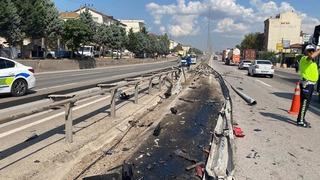 Kontrolden çıkan tır bariyerleri aşarak karşı şeride geçti: 1 yaralı