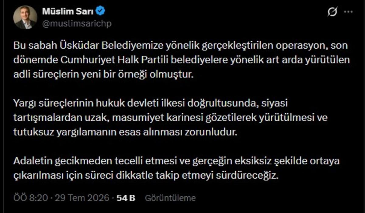 &Uuml;sk&uuml;dar Belediyesi ne operasyona CHP den  kopyala-yapıştır  tepki 2
