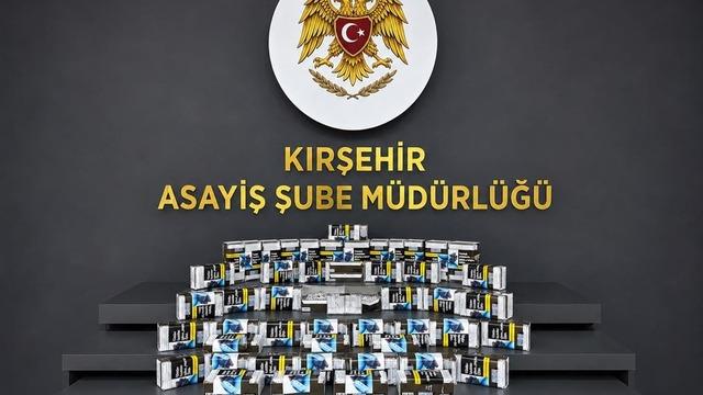 Kırşehir’de 460 paket makaron ele geçirildi