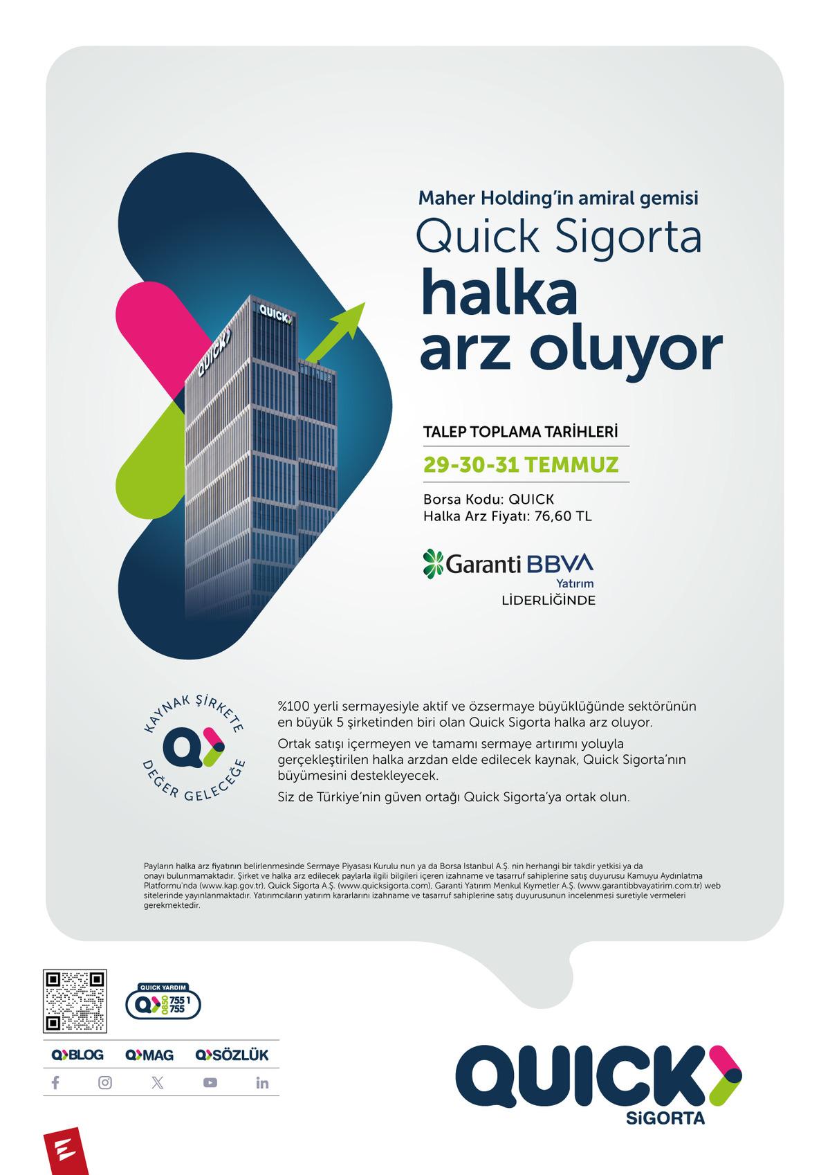 Quick Sigorta halka açılıyor, borsaya yeni soluk geliyor 1