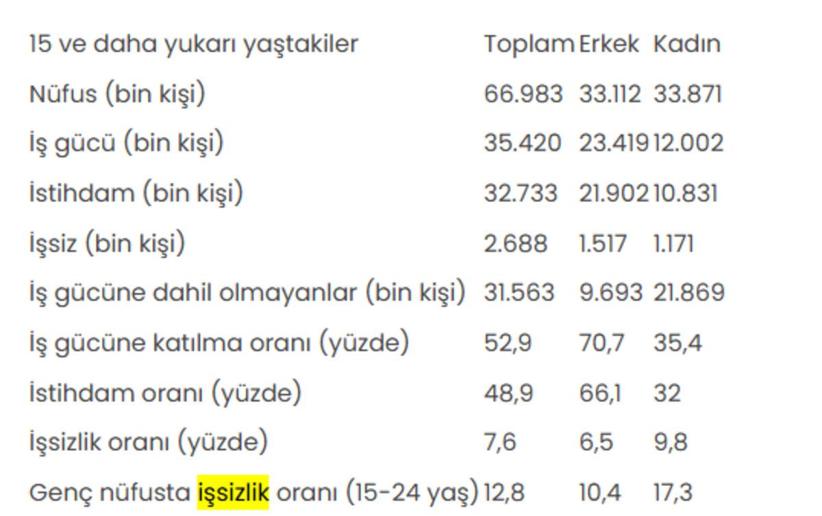 İşsizlik rakamları açıklandı! 1