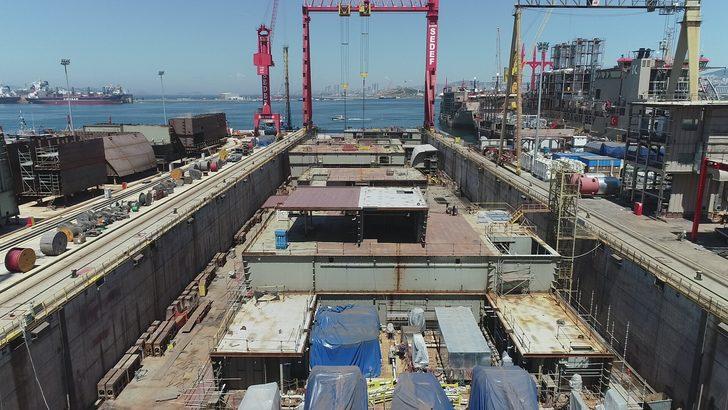 Türkiye’nin ilk yerli savaş uçak gemisi havadan görüntülendi G3