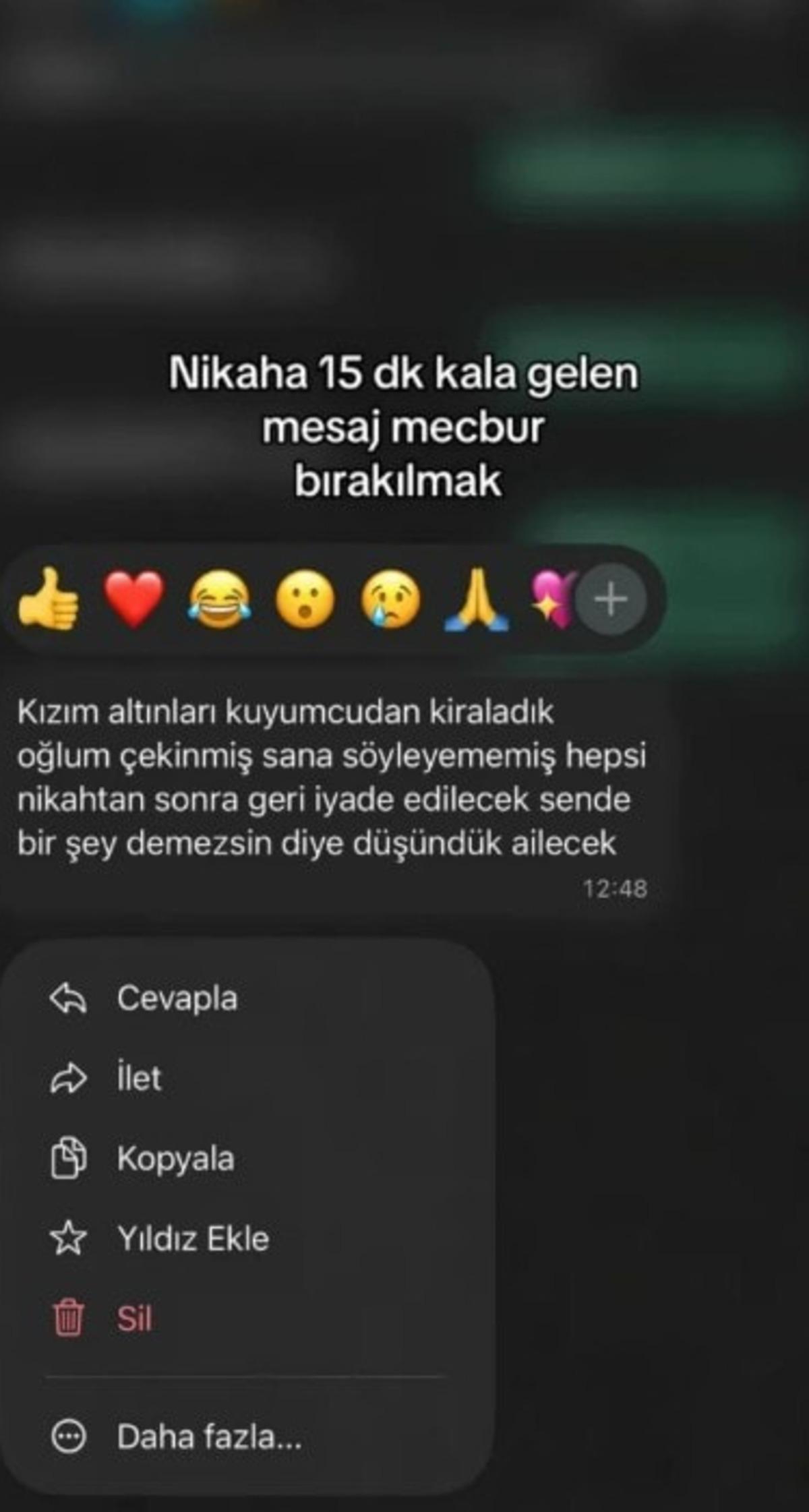 Nikaha dakikalar kala kayınpederinden gelen mesaj gelini şoke etti 1