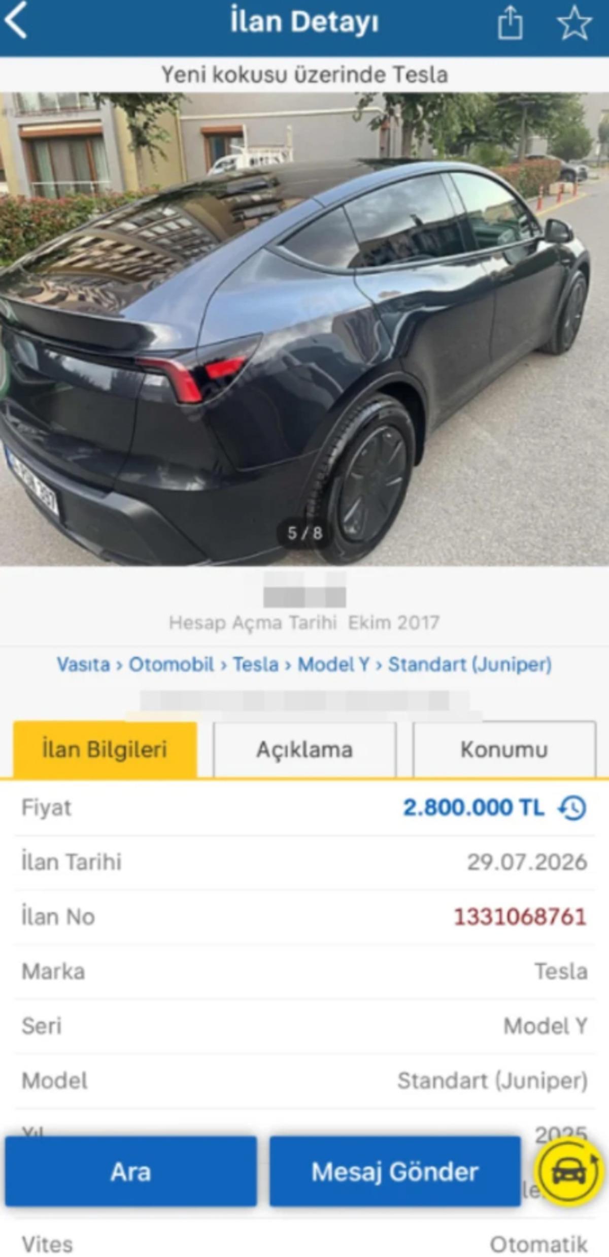 Ticaret Bakanlığı ndan ikinci el Tesla ilanına rekor ceza! 1