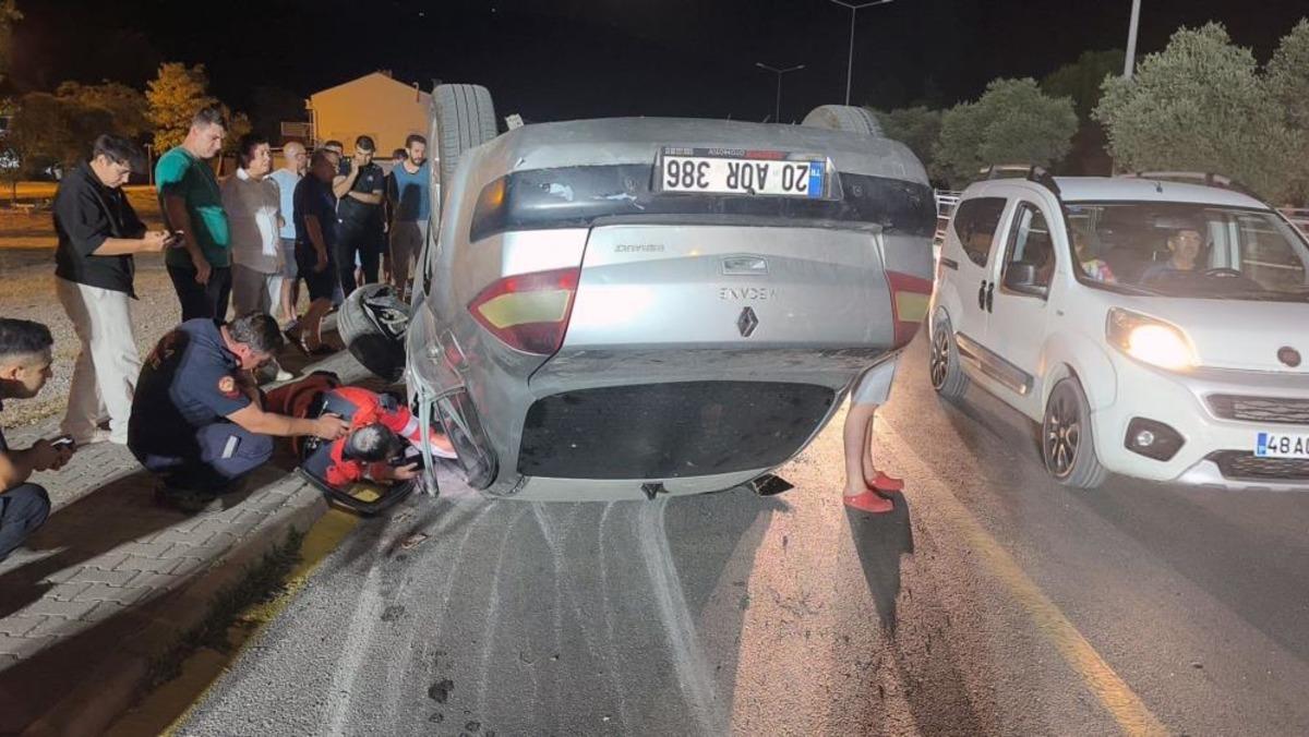 Ters şeride giren araç takla attı 2