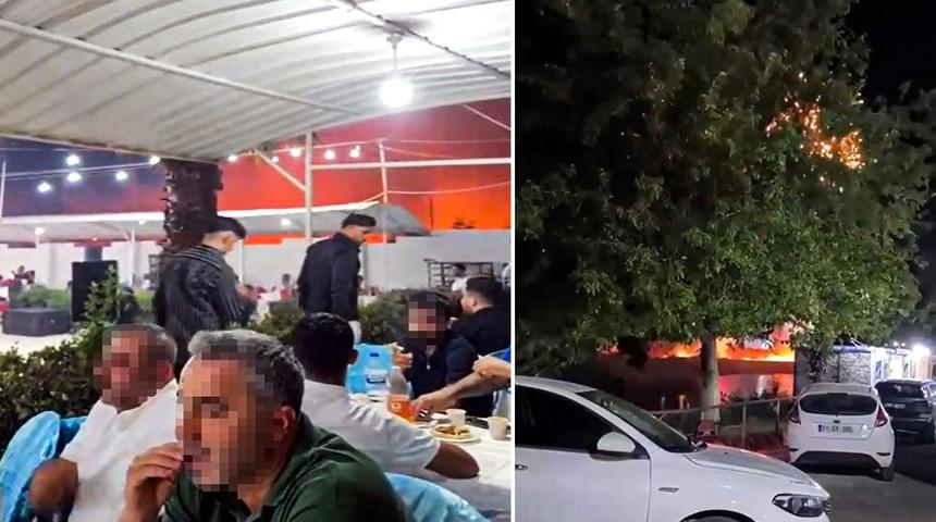 Yer: Hatay! Yangını fark etmeden d&uuml;ğ&uuml;ne devam ettiler; o anlar kamerada