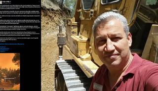 Alevler evlere yaklaşınca dozeriyle devreye girdi! '&Ccedil;ık oradan' dediler, dinlemedi