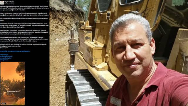 Alevler evlere yaklaşınca dozeriyle devreye girdi! 'Çık oradan' dediler, dinlemedi