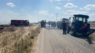 Tekirdağ’da anız yangınında 150 dönüm alan zarar gördü