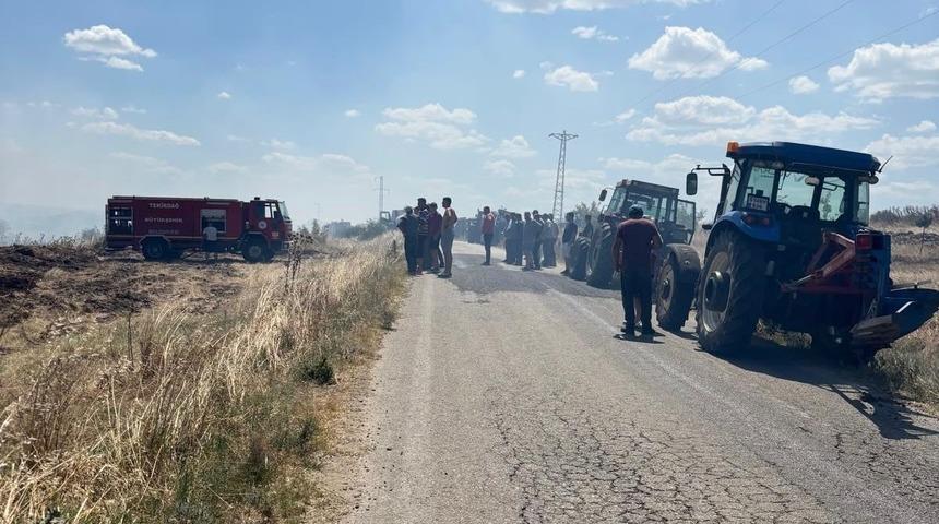 Tekirdağ&rsquo;da anız yangınında 150 d&ouml;n&uuml;m alan zarar g&ouml;rd&uuml;