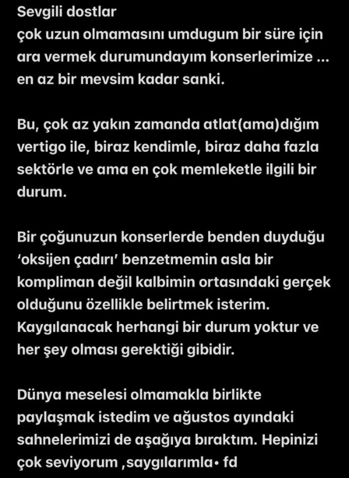 Feridun D&uuml;zağa&ccedil; hastalığı y&uuml;z&uuml;nden konserlerini tek tek iptal etti! Feridun D&uuml;zağa&ccedil; sahneye ara veriyor 1