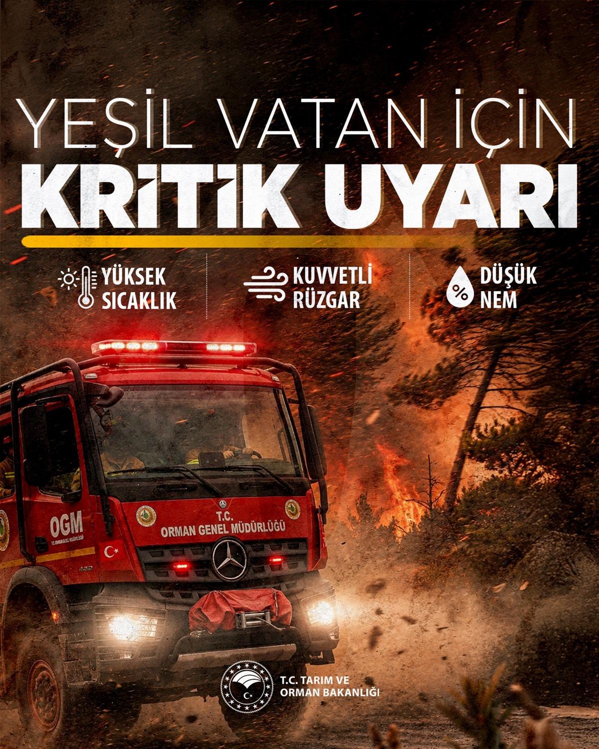 Şiddetli r&uuml;zgar etkili olacak! Yangın riskine karşı 5 il i&ccedil;in kritik uyarı 2