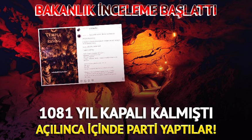 1081 yıl kapalı kalmıştı: A&ccedil;ılınca i&ccedil;inde parti yaptılar! Bakanlık inceleme başlarrı