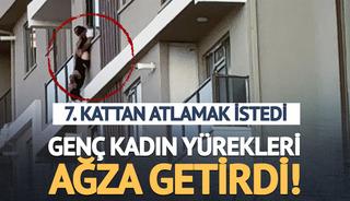 Yer: Aksaray! 8 katlı apartmanın 7. katında asılı kaldı