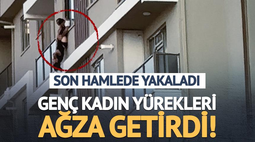 Yer: Aksaray! 8 katlı apartmanın 7. katında asılı kaldı