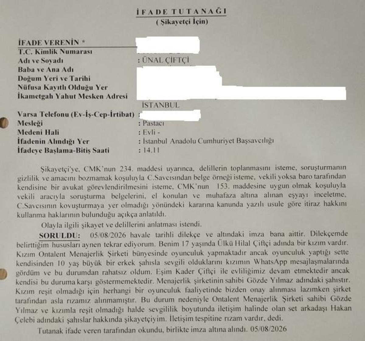 Ülkü Hilal Çiftçi’nin babası, Yeraltı dizisindeki oyuncudan şikayetçi oldu 2