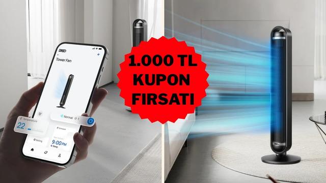 Yaz sıcaklarını unutturan akıllı ve şık Dreo Kule Tipi Fan'da kupon fırsatı!