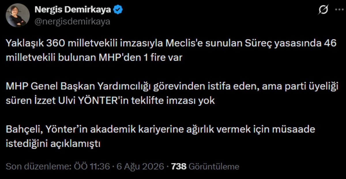 Çerçeve yasada MHP’den bir fire: İmza atmayan isim belli oldu 1