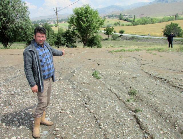 Afyonkarahisar'da dolu ve yağmur patates tarlalarına zarar verdi