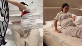 Özlem Öz karnı burnunda merdivenlerden sürünerek indi! Aile Bakanı'na şikayet yağdı
