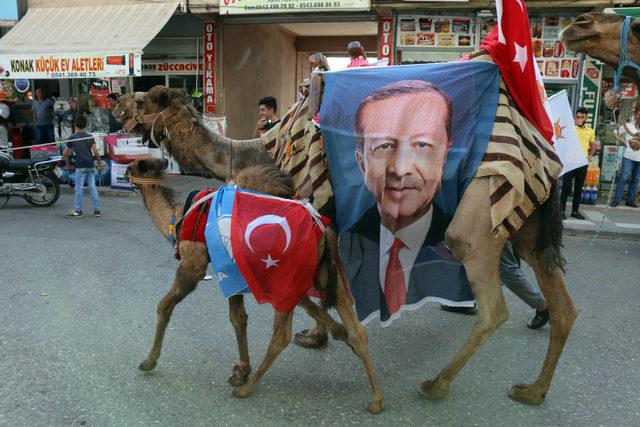 Develeriyle dolaşıp, Erdoğan'a destek istiyor