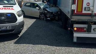 Kapıkule yolunda otomobil ile tır çarpıştı: 1 yaralı
