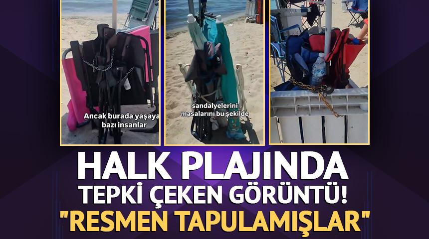 Erdek Sahili'nde tepki &ccedil;eken g&ouml;r&uuml;nt&uuml;! "Resmen tapulamışlar"