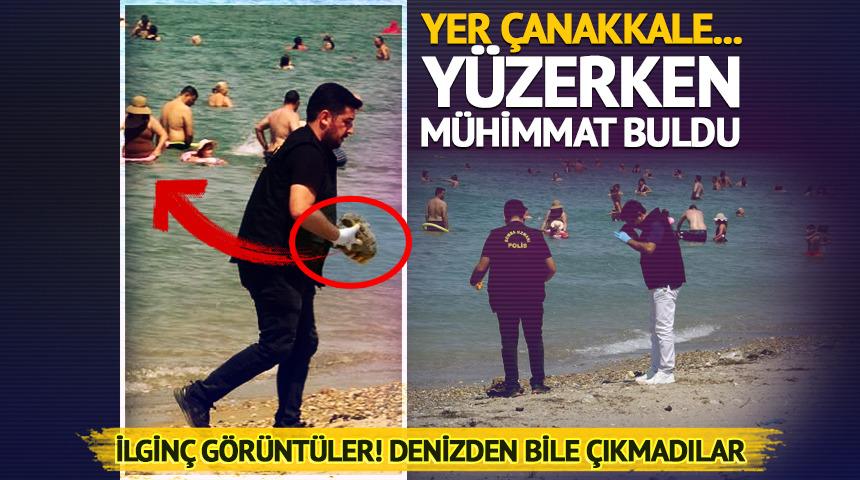 &Ccedil;anakkale&rsquo;de plajda şoke eden keşif! Y&uuml;zerken savaş m&uuml;himmatı buldu