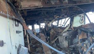 Dron saldırısına uğrayan geminin i&ccedil;i g&ouml;r&uuml;nt&uuml;lendi: Hasarın boyutu ortaya &ccedil;ıktı