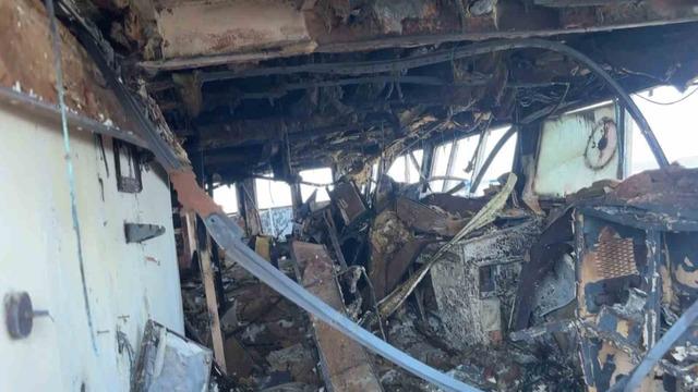 Dron saldırısına uğrayan geminin içi görüntülendi: Hasarın boyutu ortaya çıktı