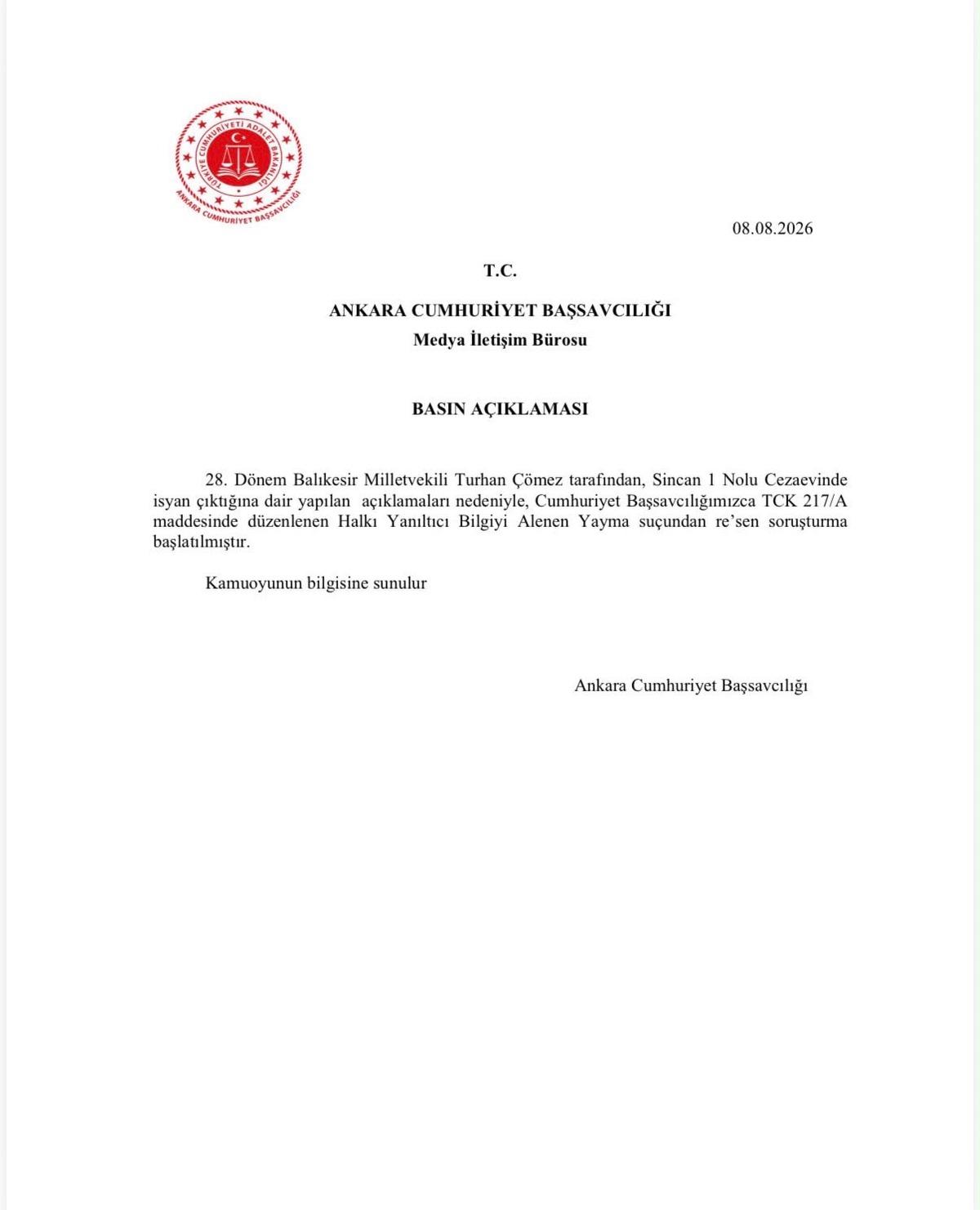 İYİ Partili Turhan &Ccedil;&ouml;mez hakkında soruşturma başlatıldı 1