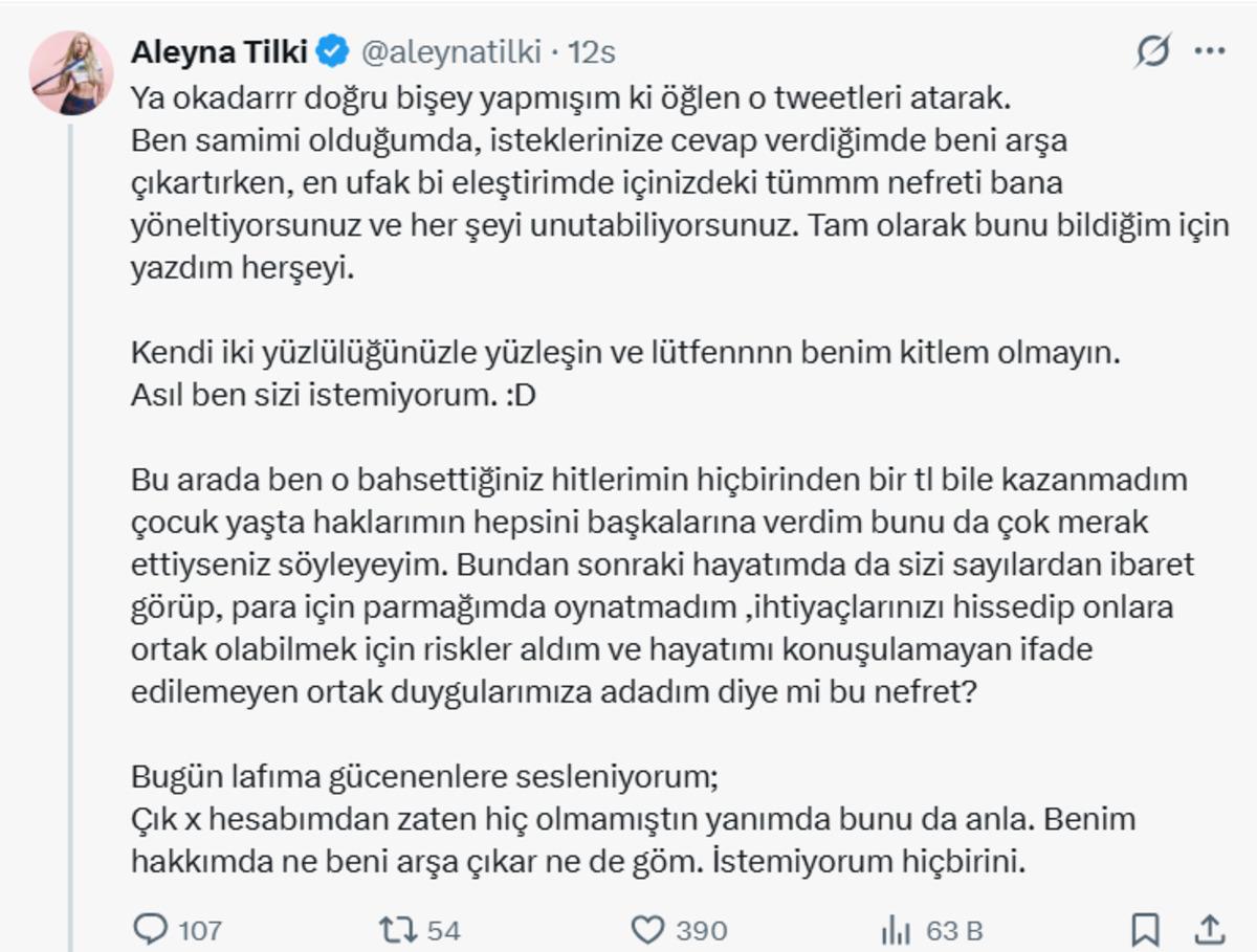 Aleyna Tilki fanlarıyla kavga etti! "Asıl ben sizi istemiyorum" 4