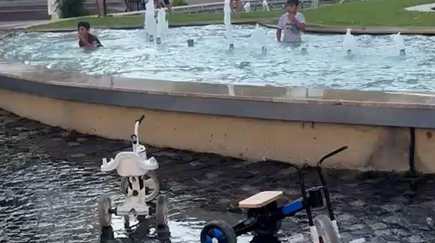 Bolu&rsquo;da tehlikeli serinlik: Yasağa ve elektrik akımına aldırış etmeden s&uuml;s havuzunda y&uuml;zd&uuml;ler