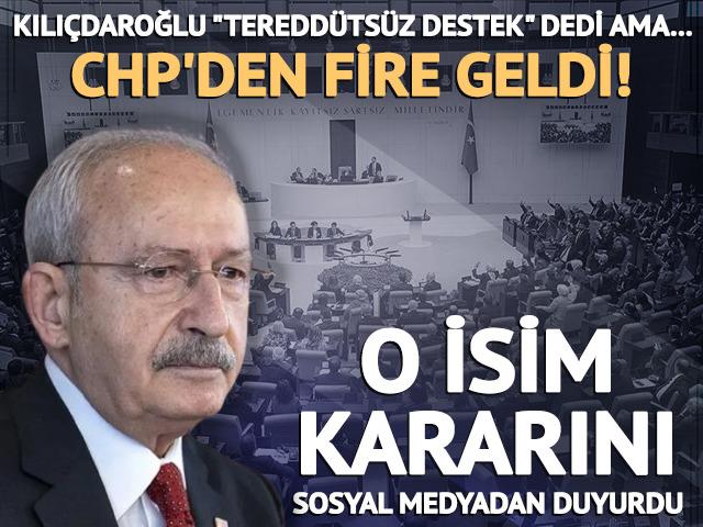 Kılı&ccedil;daroğlu &ldquo;teredd&uuml;ts&uuml;z destek&rdquo; dedi ama... CHP&rsquo;den fire geldi