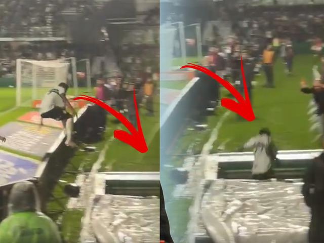 Gol sevinci kabusa d&ouml;nd&uuml;! Panolardan atladı, t&uuml;nele d&uuml;şt&uuml;: Gol&uuml; iptal edildi